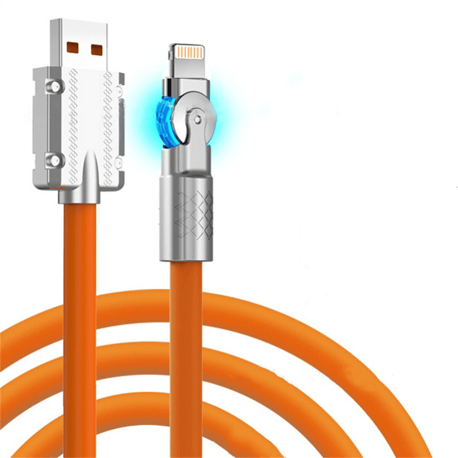 180cm 120W Fast Charge Cable - Lighting Orange