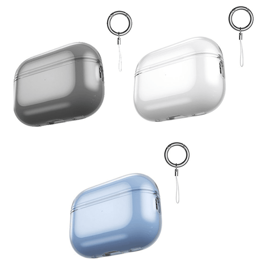 3pk Compatible Airpods Pro2 Case - Clear/Clear Black/Clear Blue