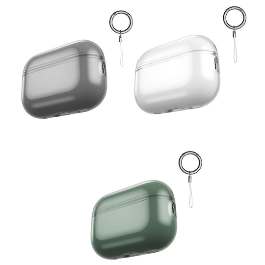 3pk Compatible Airpods Pro2 Case - Clear/Clear Black/Clear Green