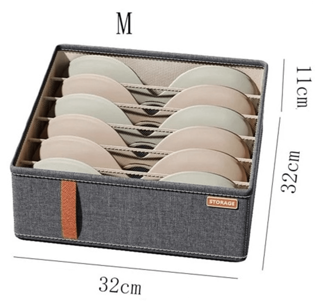 2pk 6-Cell Drawer Organizers for Storing Socks, Underwear, Ties