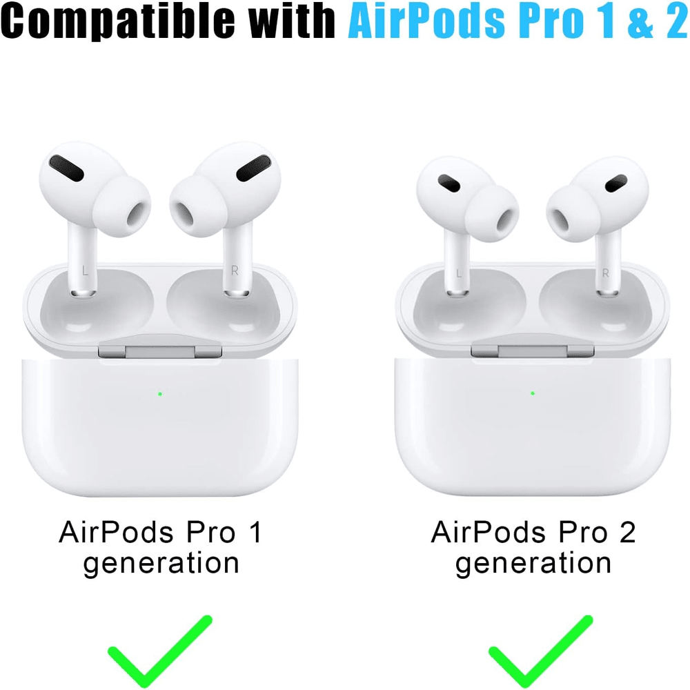3 Pairs Replacement Ear Tips Compatible with Airpods Pro 1,2 (S/M/L)