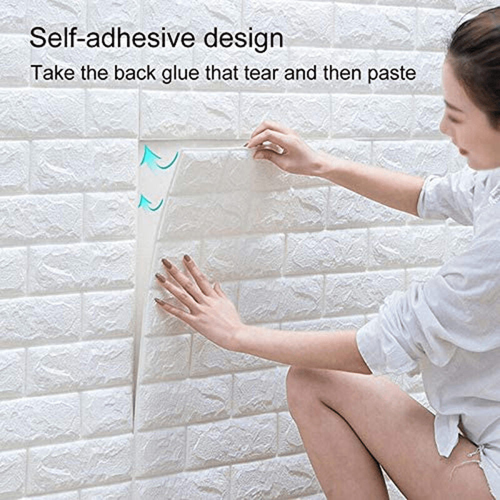 10 pcs. 3D Brick Self Adhesive Wallpaper Panels 35x38 cm - Marble