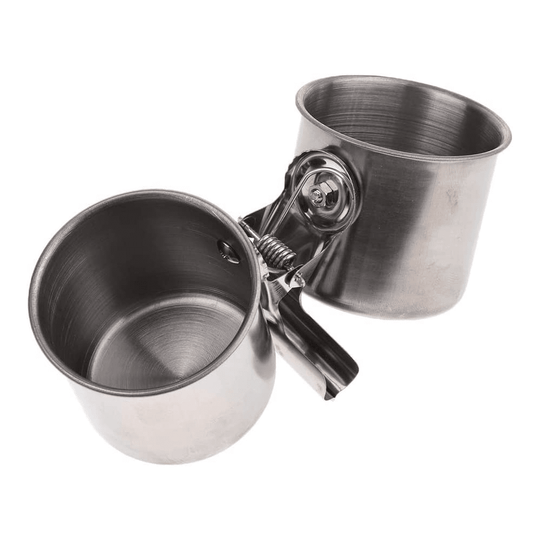 Bird & Parrot Feeding Double Cups with Clip