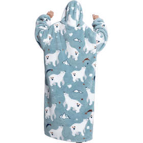 Adult Oversized Wearable Blanket Hoodie - Bear