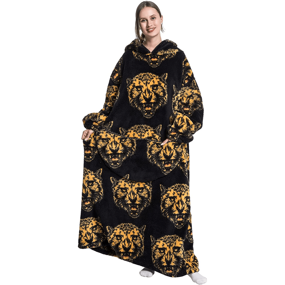 Adult Oversized Wearable Blanket Hoodie - Tiger