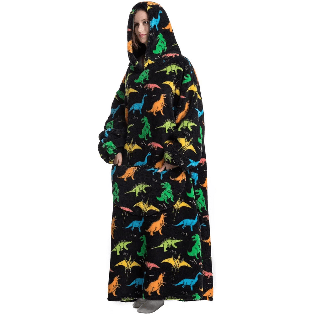 Adult Oversized Wearable Blanket Hoodie - Dinosaur