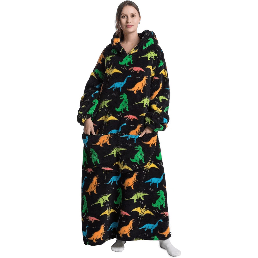 Adult Oversized Wearable Blanket Hoodie - Dinosaur