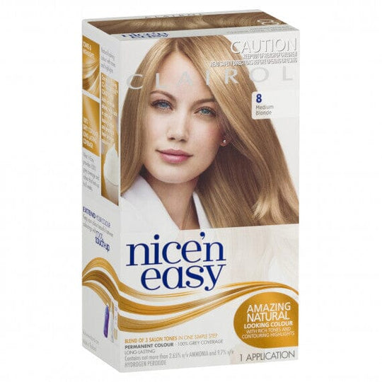 CLAIROL nice'n easy PERMANENT Hair Colour - 8 Medium Blonde