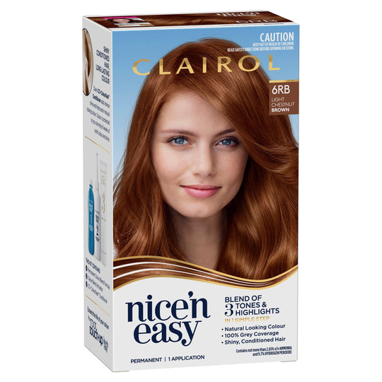 CLAIROL nice'n easy PERMANENT Hair Colour - 6RB Light Chestnut Brown