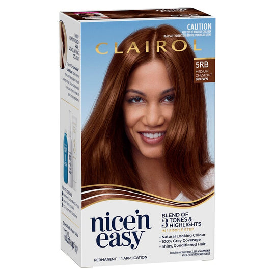 CLAIROL nice'n easy PERMANENT Hair Colour - 5RB Medium Chestnut Brown