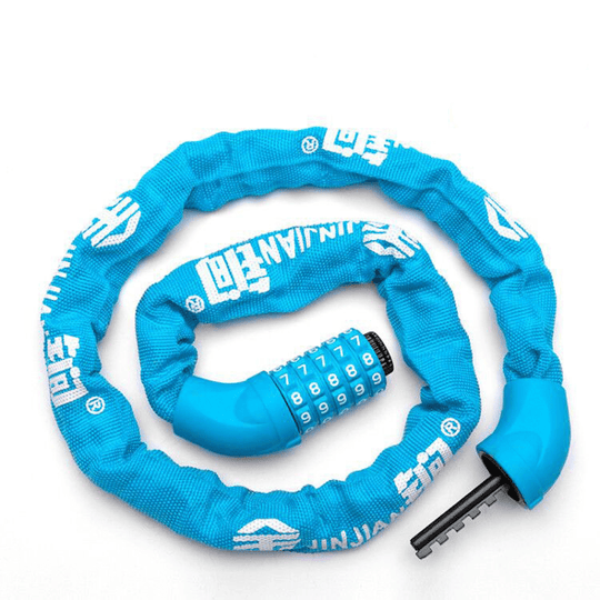 5 Digit Combination Anti Theft Bicycle Chain Lock - Blue