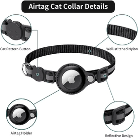 Reflective Airtag Holder Case Cat/Puppy Collar - Blue