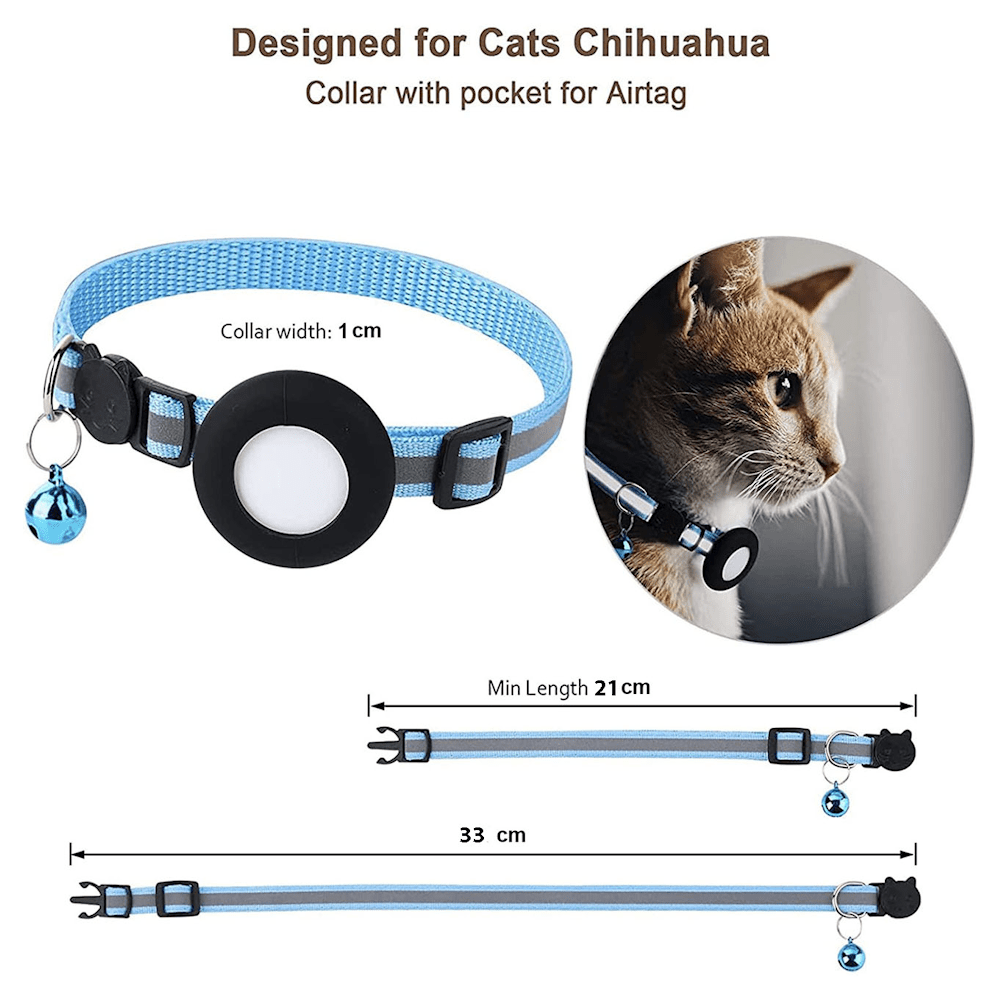 Reflective Airtag Holder Case Cat/Puppy Collar - Orange