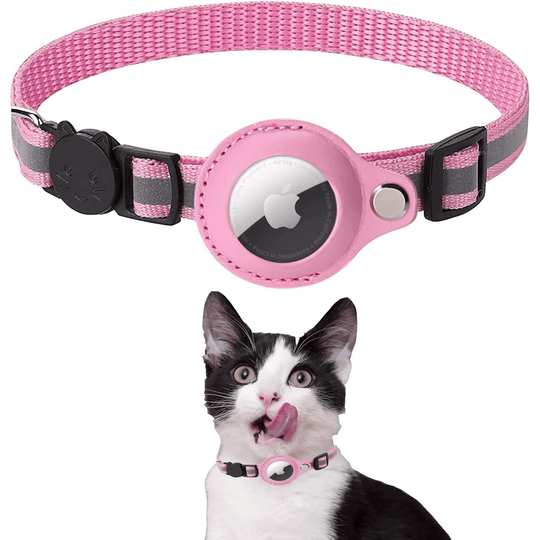 Reflective Airtag Holder Case Cat/Puppy Collar - Pink