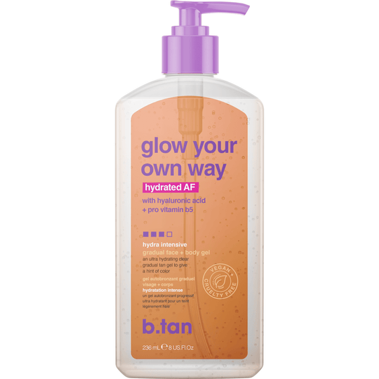 b.tan Gradual Face + Body Gel 236mL - glow your own way hydrated AF