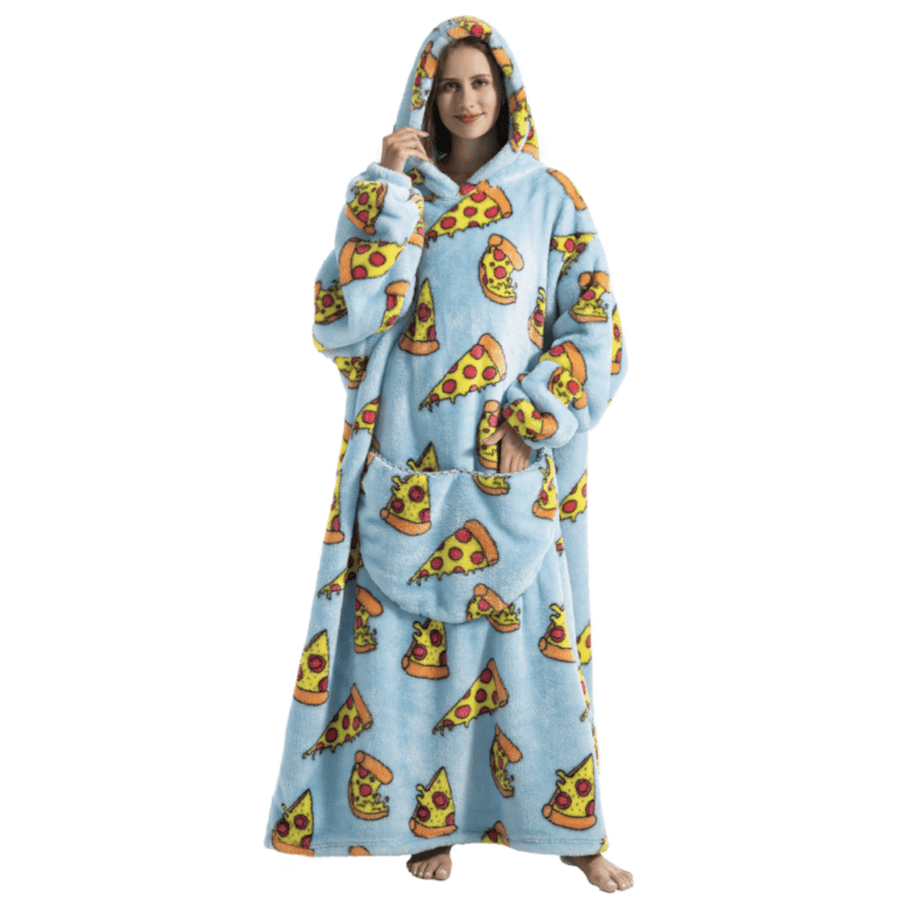 Adult Oversized Wearable Blanket Hoodie - Pizza