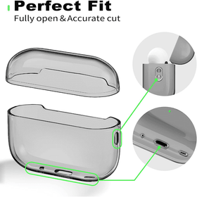 Compatible Airpods Pro2 Case - Clear Black