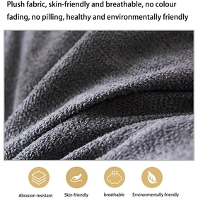 120cm Cotton Linen Filled Triangular Wedge Bed Cushion - Black Grey