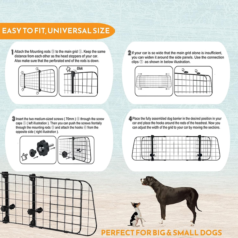 Headrest mounted dog guard deals