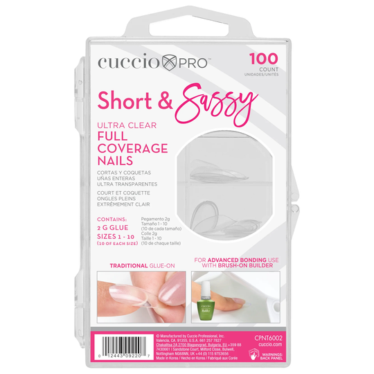 cuccio PRO Ultra Clear Full Coverage Nails - Short & Sassy