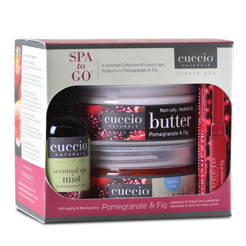 cuccio NATURALE Spa to Go with Cuticle Butter Stick Pomegranate & Fig