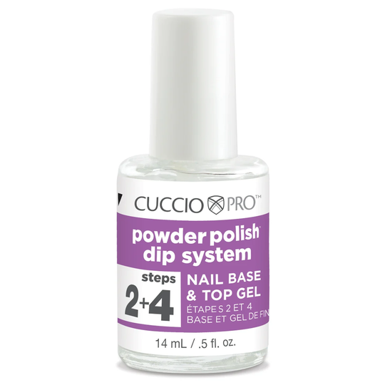 cuccio PRO Powder Polish Dip System Step 2+4 Nail Base & Top Gel 14mL