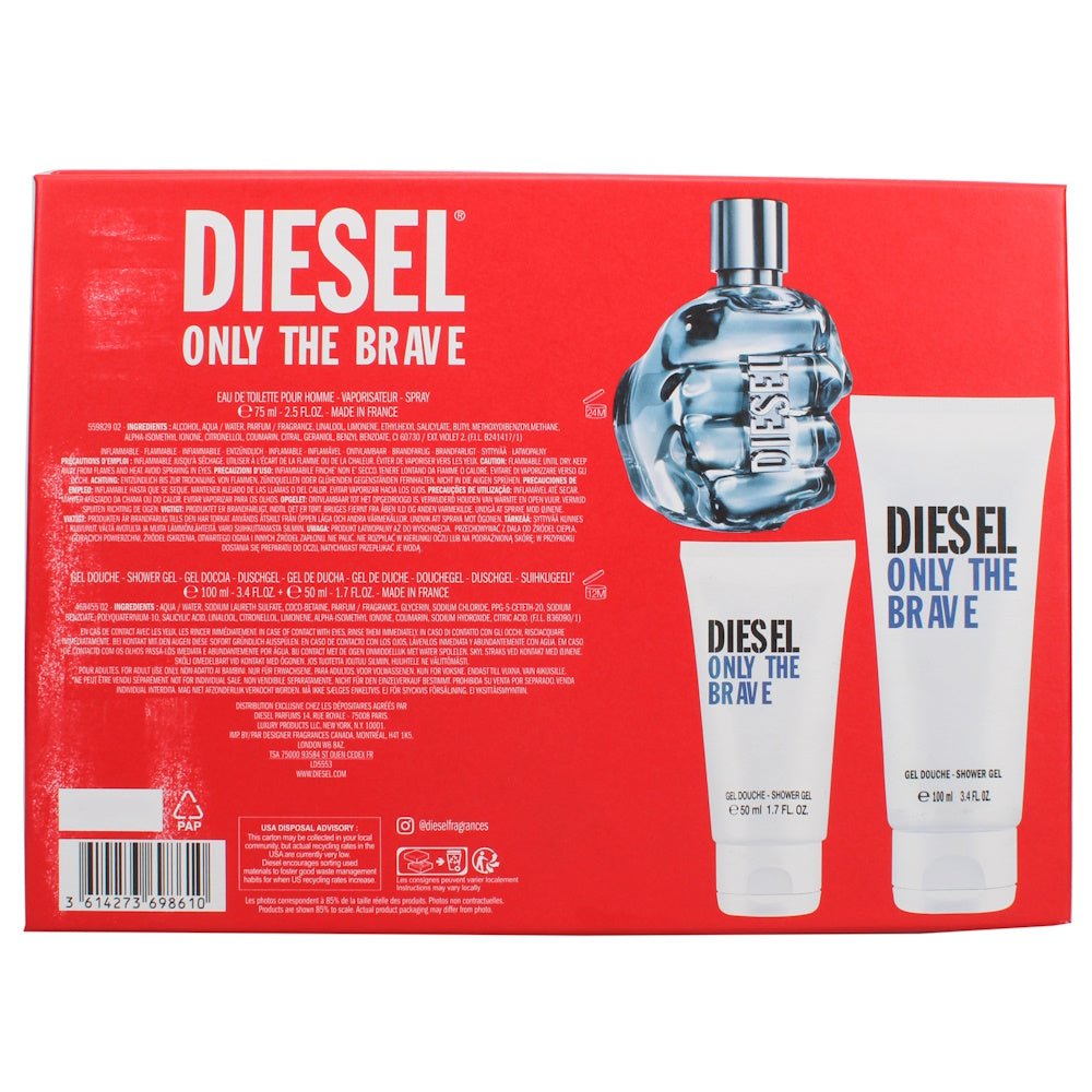 DIESEL Only the Brave 75mL EDT 3pc. Gift Set