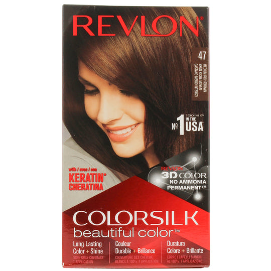 Revlon COLORSILK Permanent Hair Colour - 47 Medium Rich Brown