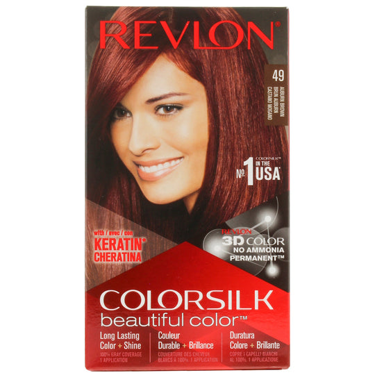 Revlon COLORSILK Permanent Hair Colour - 49 Auburn Brown