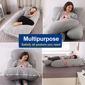 U-Shape Pregnancy/Full Body Pillow - Gray