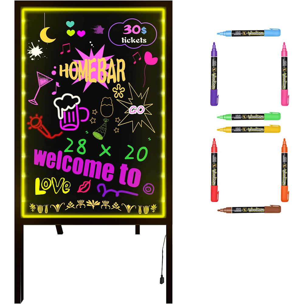 80x60cm Standing A-Frame LED Message Writing Board