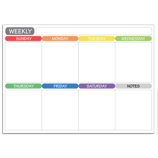 Weekly Fridge Calendar Whiteboard with Marker & Eraser