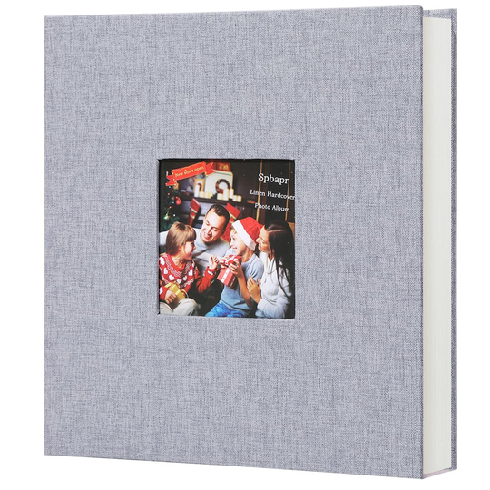 Self Adhesive Linen Photo Album with Window Pocket - 80 pages