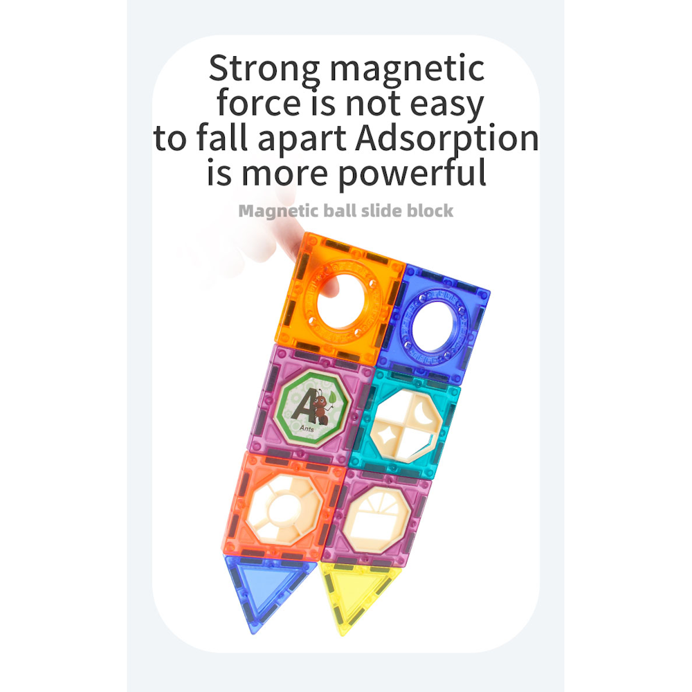 54 pcs. Magnetic Tiles Marble Run STEM Building Toys