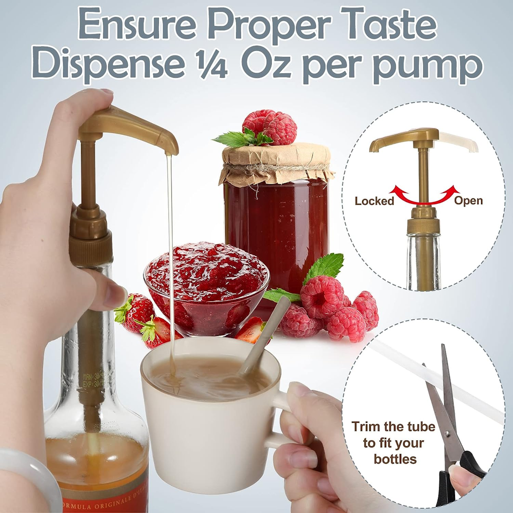 4pk Syrup Pump Dispenser for 750mL Bottles - White