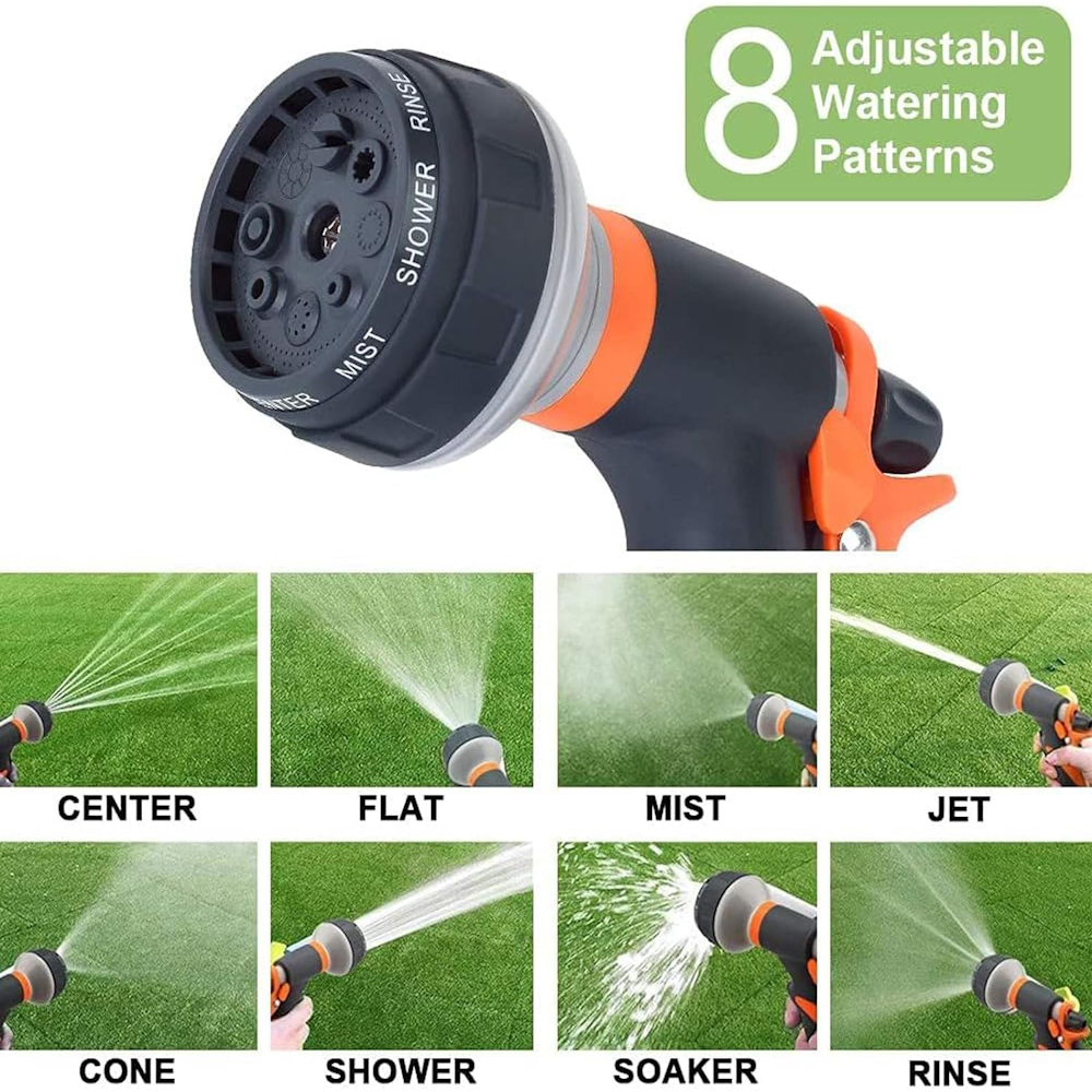Water Spray Nozzle with 8 Adjustable Watering Patterns