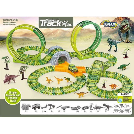 244 pcs. Flexible Dinosaur Track Toys