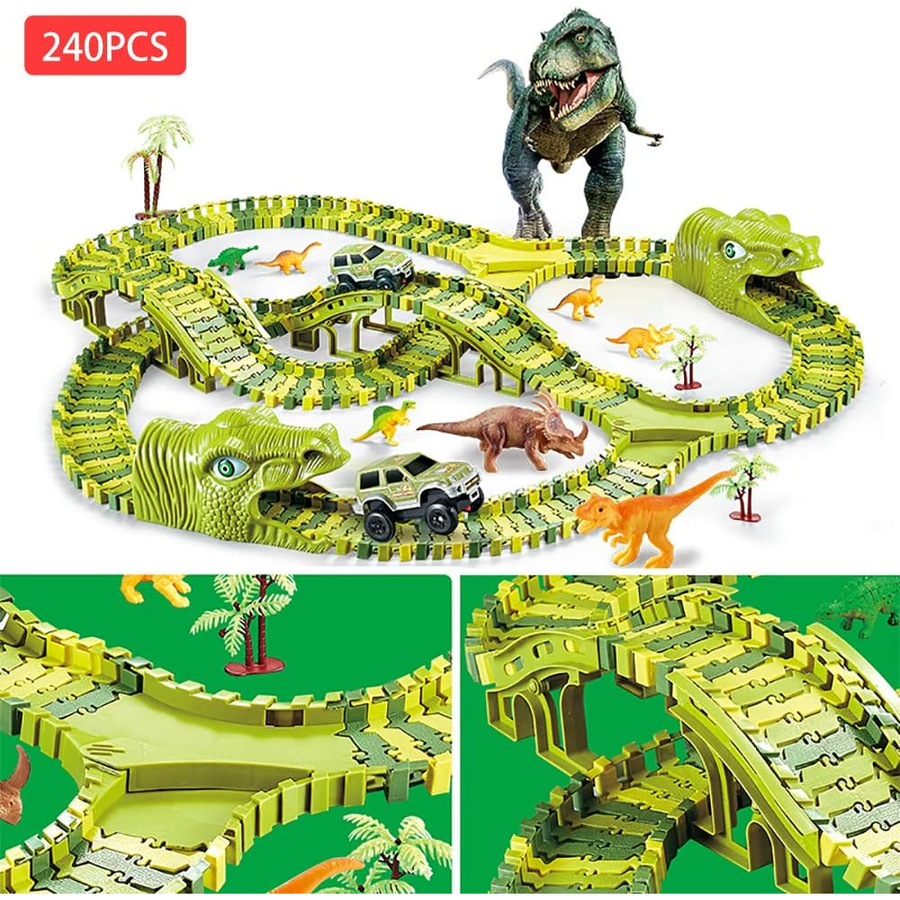 240 pcs. Flexible Track Dinosaur World Race Toys