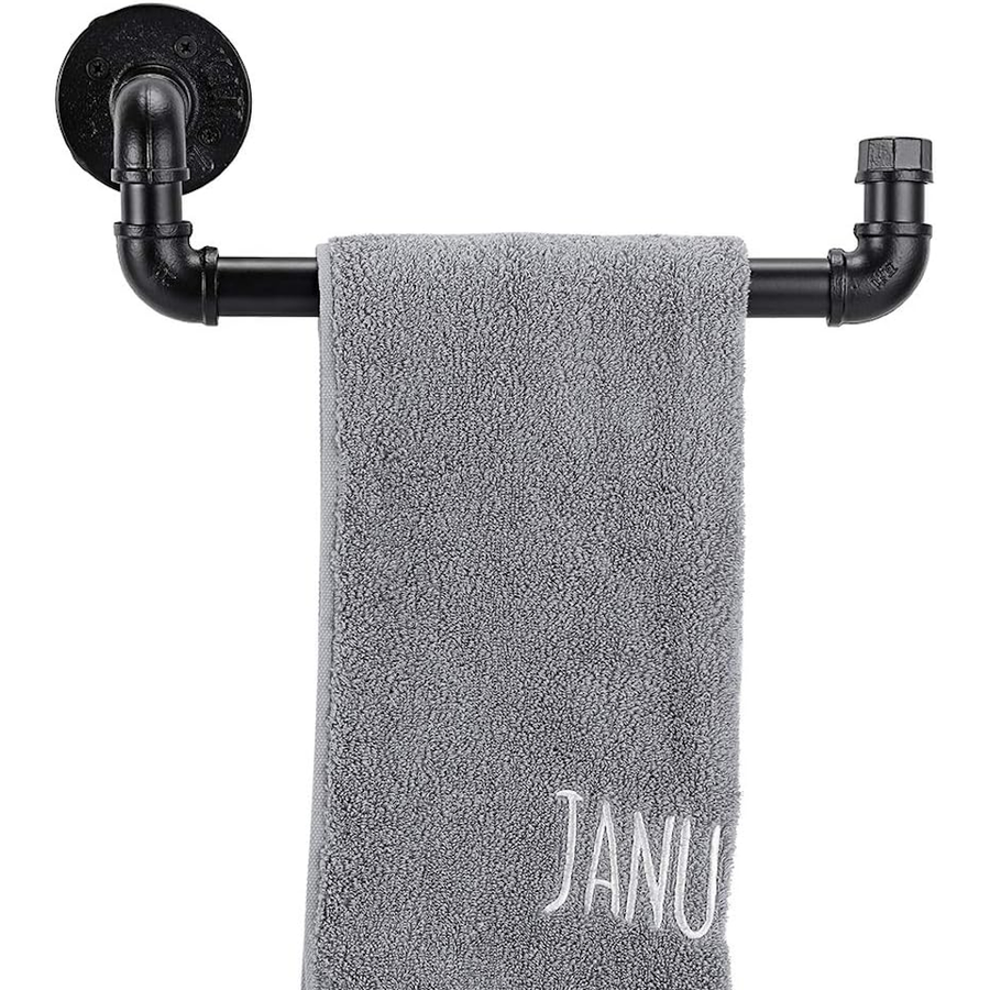 Industrial Iron Pipe Towel Rack Holder