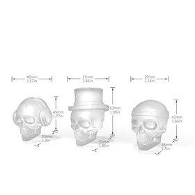 2pk 3D 6-Skull Shaped Silicone Ice Mold