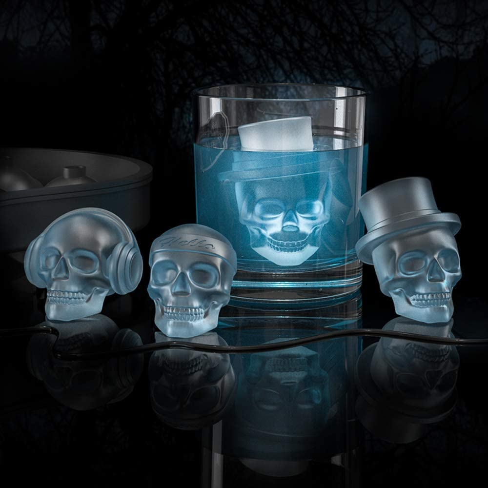 2pk 3D 6-Skull Shaped Silicone Ice Mold