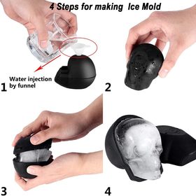 2pk 3D Silicone Skull Ice Mold - 8.5cm