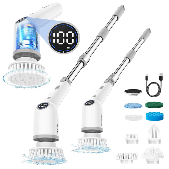 Cordless Cleaning Brush with 9 Replaceable Brush Heads