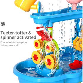 3-Tier Outdoor Sand and Water Playset with Chair