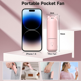 Portable Foldable Fan with Power Bank - Pink