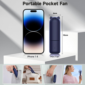 Portable Foldable Fan with Power Bank - Blue