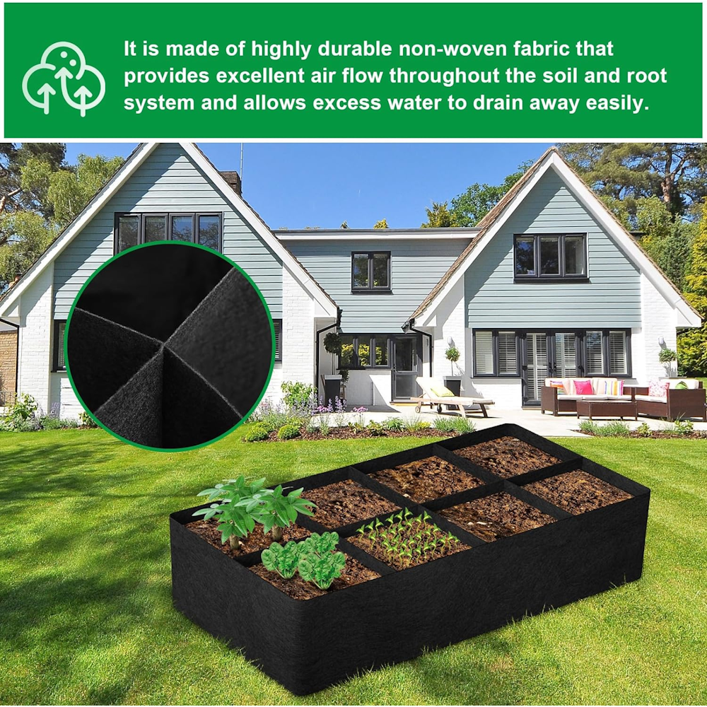 8-Grid Plants Grow Bag - 180×90×30 cm