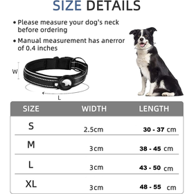 Dog Collar with AirTag Holder Case - Large