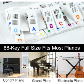 Removable Keyboard Note Labels for 88-Key Instruments
