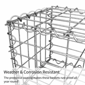 Gabion Baskets Garden Mesh Cages Wire Stone - 30x30x50 cm